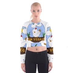 Go Vegan - Cute Chick  Cropped Sweatshirt by Valentinaart