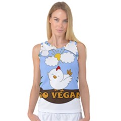 Go Vegan - Cute Chick  Women s Basketball Tank Top by Valentinaart