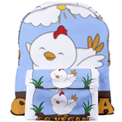 Go Vegan - Cute Chick  Giant Full Print Backpack by Valentinaart