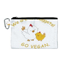 Go Vegan - Cute Chick  Canvas Cosmetic Bag (medium) by Valentinaart