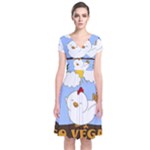 Go Vegan - Cute Chick  Short Sleeve Front Wrap Dress