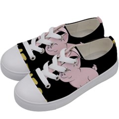 Go Vegan - Cute Pig Kids  Low Top Canvas Sneakers by Valentinaart