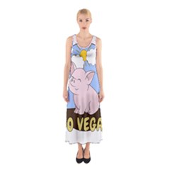 Go Vegan - Cute Pig Sleeveless Maxi Dress by Valentinaart