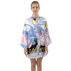 Go Vegan - Cute Pig Long Sleeve Kimono Robe by Valentinaart