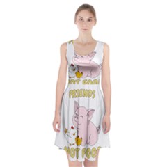 Friends Not Food - Cute Pig And Chicken Racerback Midi Dress by Valentinaart