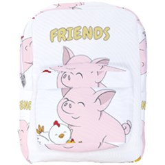 Friends Not Food - Cute Pig And Chicken Full Print Backpack by Valentinaart