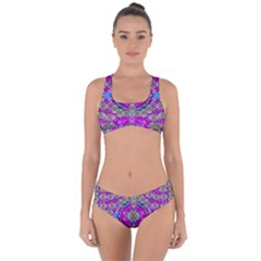 Spring Time In Colors And Decorative Fantasy Bloom Criss Cross Bikini Set by pepitasart
