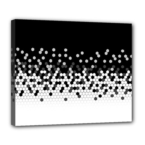 Flat Tech Camouflage Black And White Deluxe Canvas 24  X 20   by jumpercat