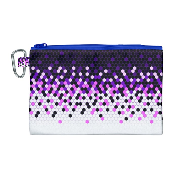 Flat Tech Camouflage Reverse Purple Canvas Cosmetic Bag (Large)