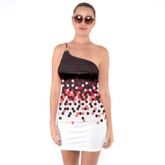Flat Tech Camouflage Reverse Red One Soulder Bodycon Dress by jumpercat
