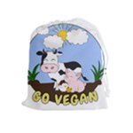 Friends Not Food - Cute Pig and Chicken Drawstring Pouches (Extra Large)