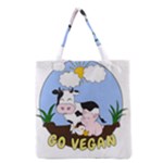 Friends Not Food - Cute Cow, Pig and Chicken Grocery Tote Bag