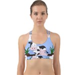 Friends Not Food - Cute Cow, Pig and Chicken Back Web Sports Bra