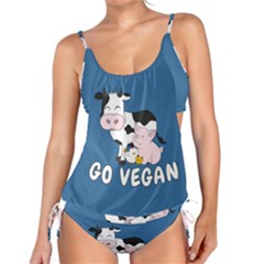 Friends Not Food - Cute Cow, Pig And Chicken Tankini Set by Valentinaart
