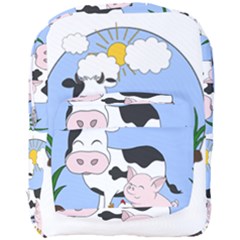 Friends Not Food - Cute Cow, Pig And Chicken Full Print Backpack by Valentinaart