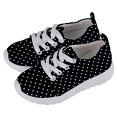 Black Polka Dots Kids  Lightweight Sports Shoes by jumpercat