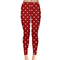 Red Polka Dots Leggings  by jumpercat