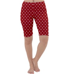 Red Polka Dots Cropped Leggings  by jumpercat