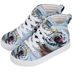 Tiger Animal Art Swirl Decorative Kid s Hi-top Skate Sneakers by Nexatart
