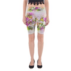 Flowers Bouquet Art Nature Yoga Cropped Leggings by Nexatart