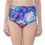 Background Art Abstract Watercolor High-Waist Bikini Bottoms