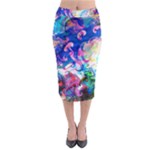 Background Art Abstract Watercolor Midi Pencil Skirt
