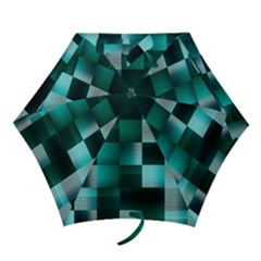 Background Squares Metal Green Mini Folding Umbrellas by Nexatart