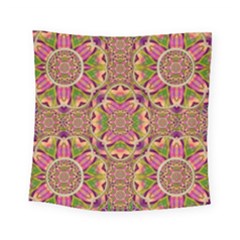 Jungle Flowers In Paradise  Lovely Chic Colors Square Tapestry (small) by pepitasart