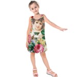 Little Girl Victorian Collage Kids  Sleeveless Dress