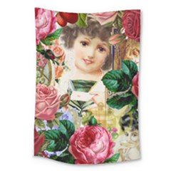 Little Girl Victorian Collage Large Tapestry by snowwhitegirl