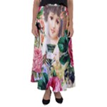 Little Girl Victorian Collage Flared Maxi Skirt