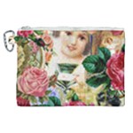 Little Girl Victorian Collage Canvas Cosmetic Bag (XL)