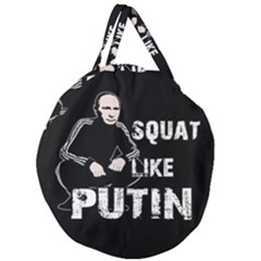 Squat Like Putin Giant Round Zipper Tote by Valentinaart