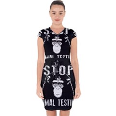 Stop Animal Testing - Chimpanzee  Capsleeve Drawstring Dress  by Valentinaart