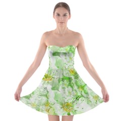 Light Floral Collage  Strapless Bra Top Dress by dflcprints