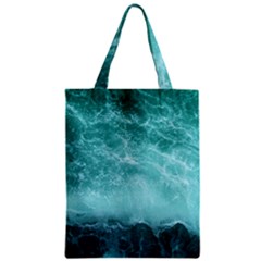 Green Ocean Splash Zipper Classic Tote Bag by snowwhitegirl