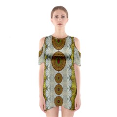 Spring In Mind And Flowers In Soul Be Happy Shoulder Cutout One Piece by pepitasart