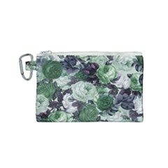 Rose Bushes Green Canvas Cosmetic Bag (small) by snowwhitegirl