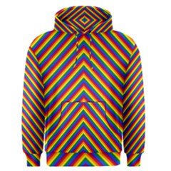 Gay Pride Flag Rainbow Chevron Stripe Men s Pullover Hoodie by PodArtist