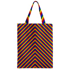 Gay Pride Flag Rainbow Chevron Stripe Zipper Classic Tote Bag by PodArtist