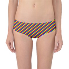 Gay Pride Flag Candy Cane Diagonal Stripe Classic Bikini Bottoms by PodArtist