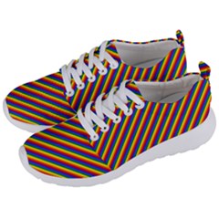 Gay Pride Flag Candy Cane Diagonal Stripe Men s Lightweight Sports Shoes by PodArtist