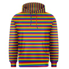 Horizontal Gay Pride Rainbow Flag Pin Stripes Men s Pullover Hoodie by PodArtist