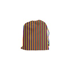 Vertical Gay Pride Rainbow Flag Pin Stripes Drawstring Pouches (xs)  by PodArtist