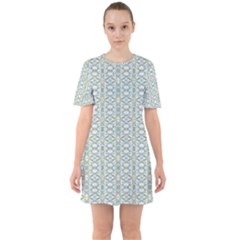 Vintage Ornate Pattern Sixties Short Sleeve Mini Dress by dflcprints