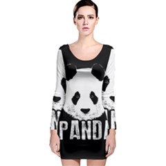 Panda  Long Sleeve Bodycon Dress by Valentinaart