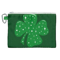 Sparkly Clover Canvas Cosmetic Bag (xl) by Valentinaart