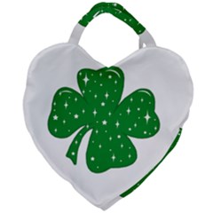Sparkly Clover Giant Heart Shaped Tote by Valentinaart