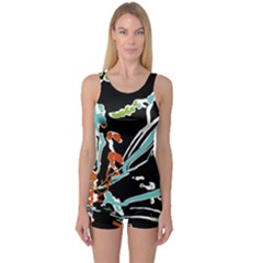 Multicolor Abstract Design One Piece Boyleg Swimsuit by dflcprints