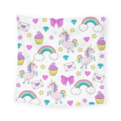 Cute Unicorn Pattern Square Tapestry (small) by Valentinaart
